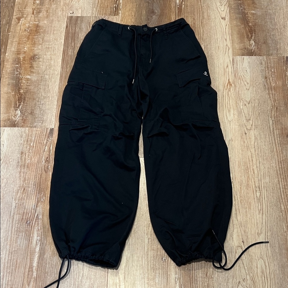 Converse Stretch Woven Cargo drawstring waist and ankle Pants 'Black' SZ Lg
